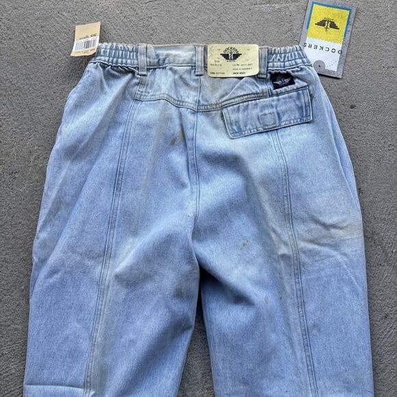 Deadstock 90s Dockers Jeans 30x32 Pleated Denim Levi’s Baggy Acid Wash Vintage - Picture 10 of 15